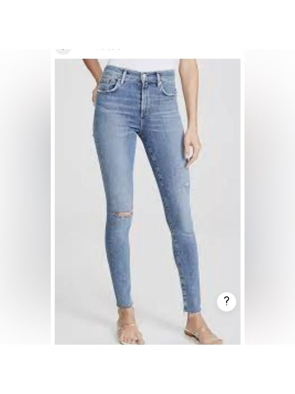 Agolde Sophie High-rise Distressed Raw Hem Denim Jeans Size 25